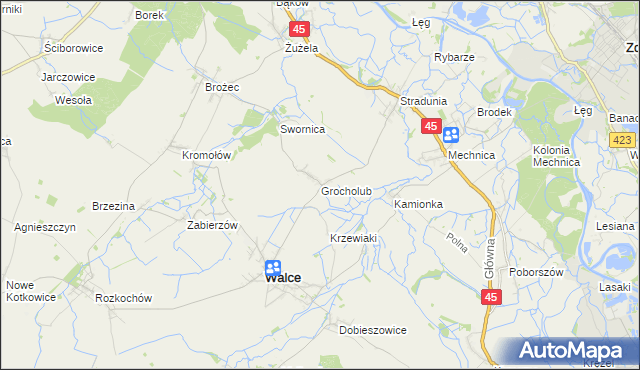 mapa Grocholub, Grocholub na mapie Targeo