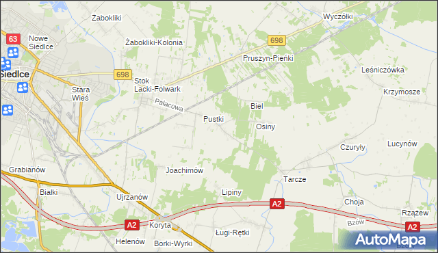 mapa Grubale, Grubale na mapie Targeo