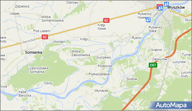 mapa Gulczewo gmina Wyszków, Gulczewo gmina Wyszków na mapie Targeo