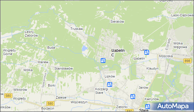 mapa Hornówek gmina Izabelin, Hornówek gmina Izabelin na mapie Targeo