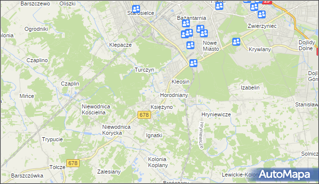 mapa Horodniany, Horodniany na mapie Targeo