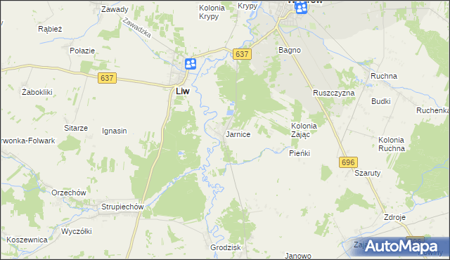 mapa Jarnice, Jarnice na mapie Targeo