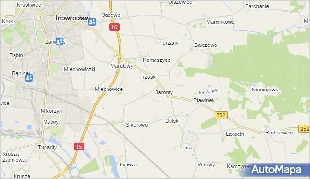 mapa Jaronty, Jaronty na mapie Targeo