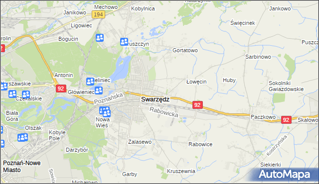 mapa Jasin gmina Swarzędz, Jasin gmina Swarzędz na mapie Targeo