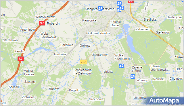 mapa Jazgarzew, Jazgarzew na mapie Targeo