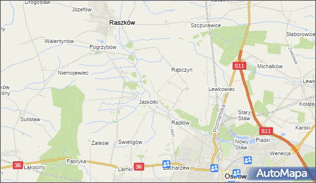mapa Jelitów gmina Raszków, Jelitów gmina Raszków na mapie Targeo
