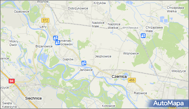 mapa Jeszkowice, Jeszkowice na mapie Targeo