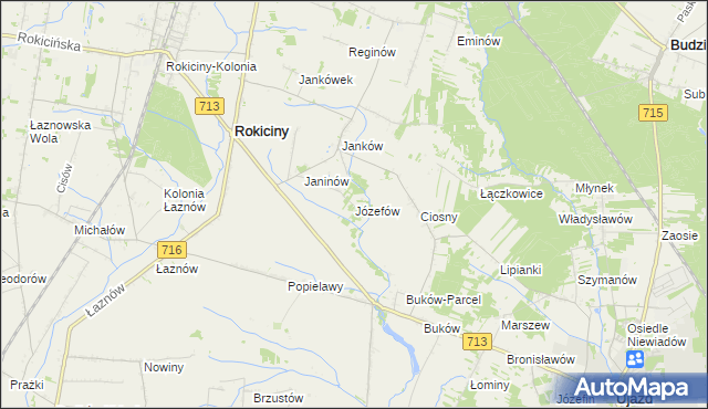 mapa Józefów gmina Ujazd, Józefów gmina Ujazd na mapie Targeo