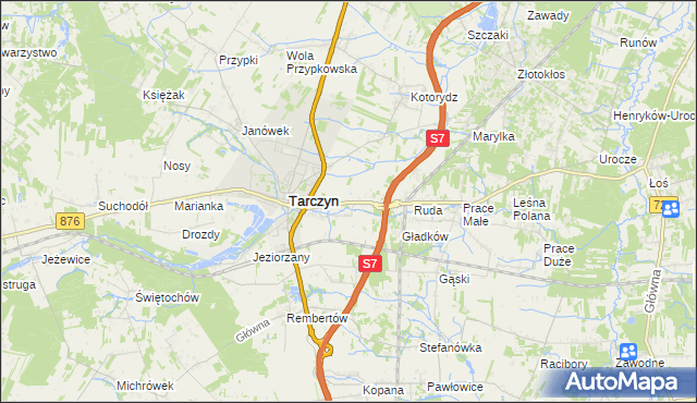 mapa Józefowice gmina Tarczyn, Józefowice gmina Tarczyn na mapie Targeo