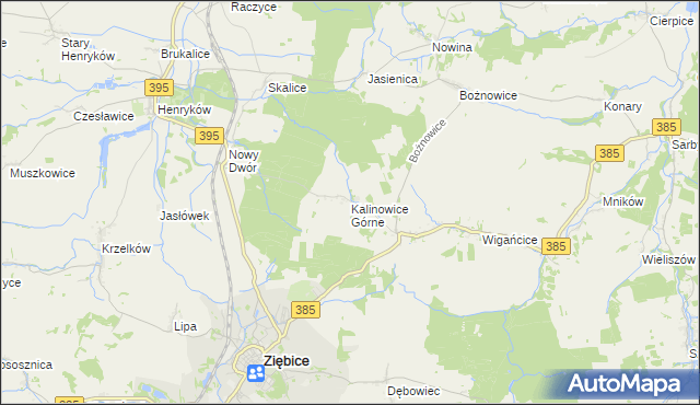 mapa Kalinowice Górne, Kalinowice Górne na mapie Targeo