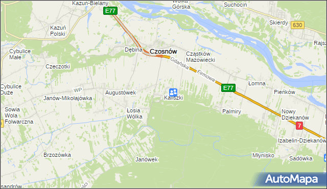 mapa Kaliszki gmina Czosnów, Kaliszki gmina Czosnów na mapie Targeo