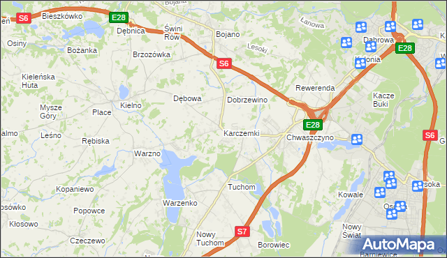 mapa Karczemki gmina Szemud, Karczemki gmina Szemud na mapie Targeo