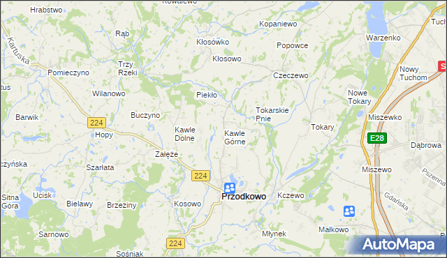 mapa Kawle Górne, Kawle Górne na mapie Targeo