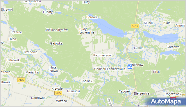 mapa Kazimierzów gmina Gostynin, Kazimierzów gmina Gostynin na mapie Targeo