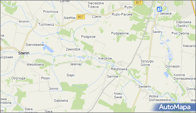 mapa Kierzków gmina Stanin, Kierzków gmina Stanin na mapie Targeo