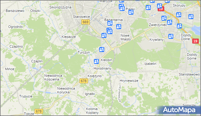 mapa Kleosin, Kleosin na mapie Targeo