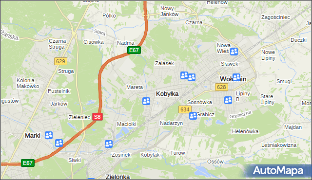 mapa Kobyłka, Kobyłka na mapie Targeo