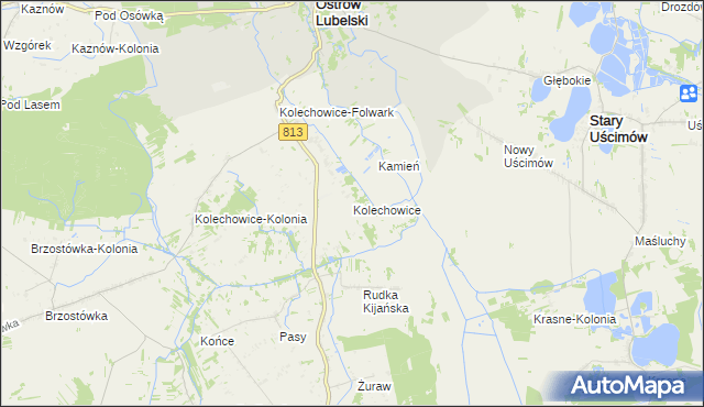 mapa Kolechowice, Kolechowice na mapie Targeo