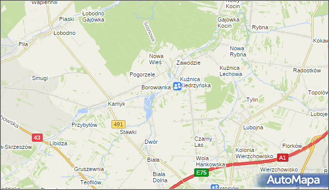 mapa Kopiec gmina Kłobuck, Kopiec gmina Kłobuck na mapie Targeo