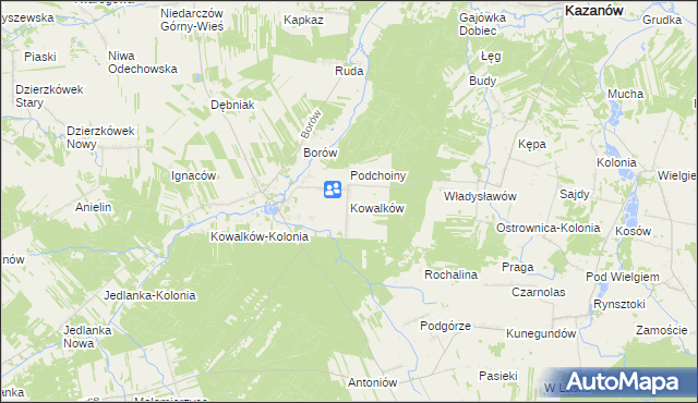 mapa Kowalków, Kowalków na mapie Targeo