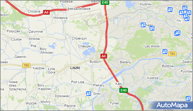 mapa Kryspinów, Kryspinów na mapie Targeo