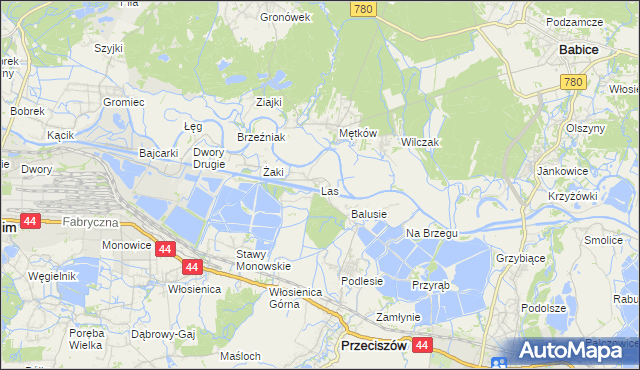 mapa Las gmina Przeciszów, Las gmina Przeciszów na mapie Targeo