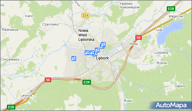 mapa Lębork, Lębork na mapie Targeo