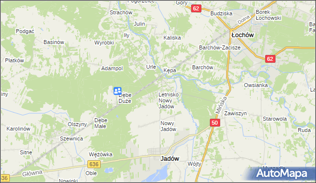 mapa Letnisko Nowy Jadów, Letnisko Nowy Jadów na mapie Targeo