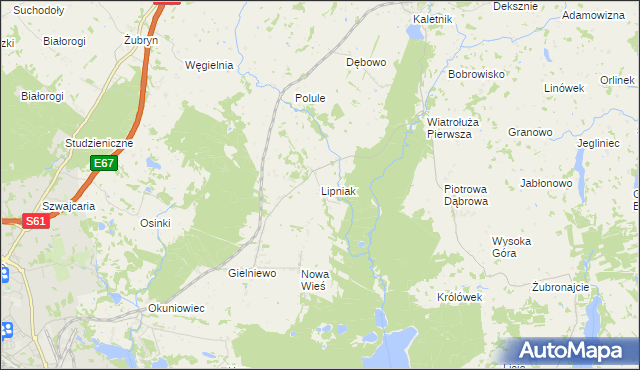 mapa Lipniak gmina Suwałki, Lipniak gmina Suwałki na mapie Targeo