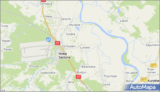 mapa Łukowa gmina Nowa Sarzyna, Łukowa gmina Nowa Sarzyna na mapie Targeo