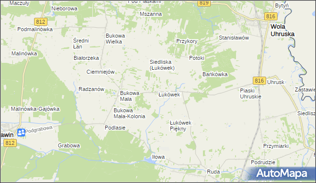 mapa Łukówek, Łukówek na mapie Targeo