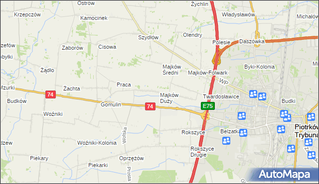 mapa Majków Duży, Majków Duży na mapie Targeo