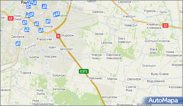 mapa Maków Nowy, Maków Nowy na mapie Targeo