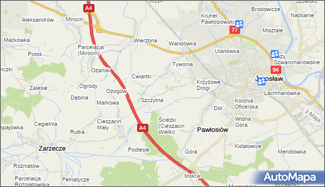 mapa Maleniska gmina Pawłosiów, Maleniska gmina Pawłosiów na mapie Targeo