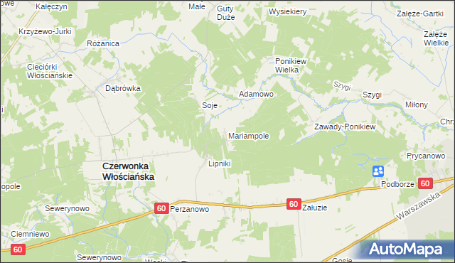mapa Mariampole, Mariampole na mapie Targeo
