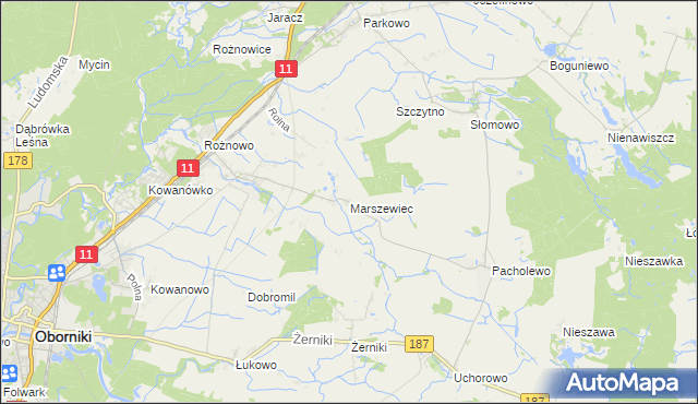 mapa Marszewiec, Marszewiec na mapie Targeo