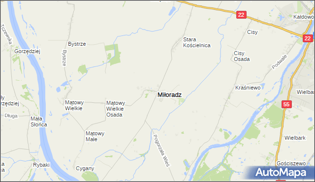 mapa Miłoradz, Miłoradz na mapie Targeo