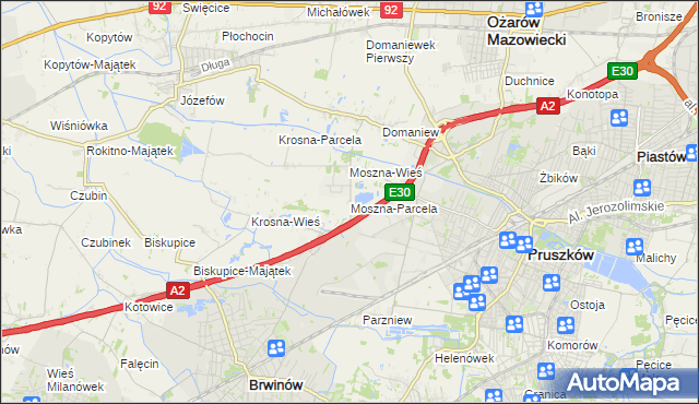 mapa Moszna-Parcela, Moszna-Parcela na mapie Targeo