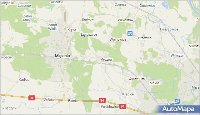 mapa Mrozów, Mrozów na mapie Targeo