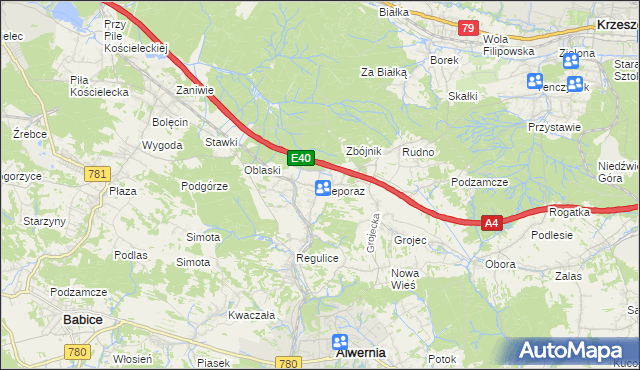 mapa Nieporaz, Nieporaz na mapie Targeo