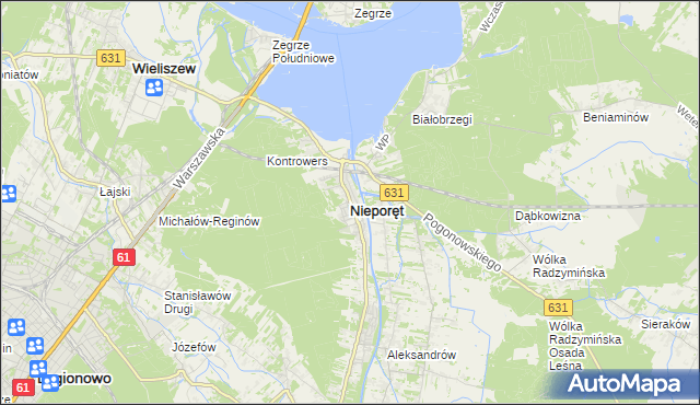 mapa Nieporęt, Nieporęt na mapie Targeo