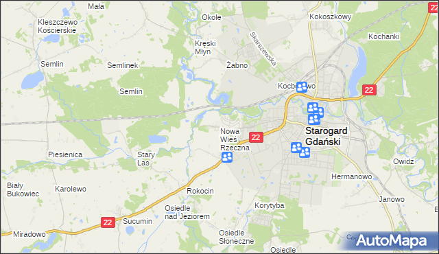 mapa Nowa Wieś Rzeczna, Nowa Wieś Rzeczna na mapie Targeo