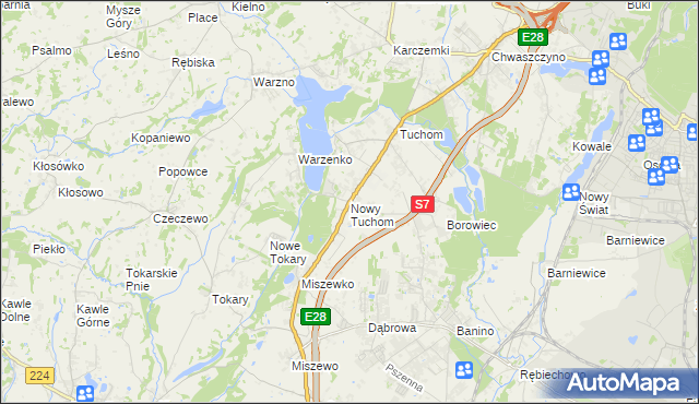 mapa Nowy Tuchom, Nowy Tuchom na mapie Targeo