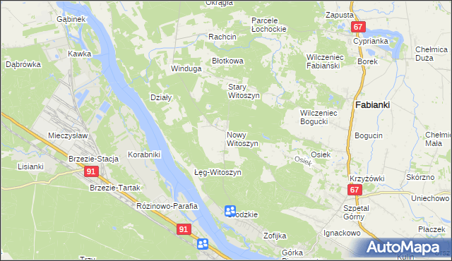 mapa Nowy Witoszyn, Nowy Witoszyn na mapie Targeo