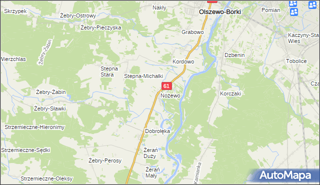 mapa Nożewo, Nożewo na mapie Targeo