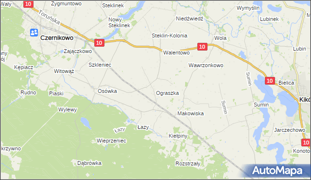 mapa Ograszka, Ograszka na mapie Targeo