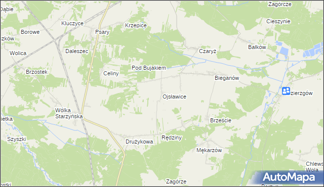 mapa Ojsławice, Ojsławice na mapie Targeo