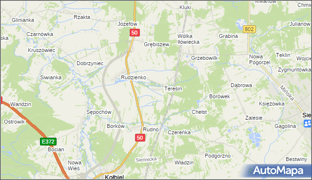 mapa Oleksin gmina Kołbiel, Oleksin gmina Kołbiel na mapie Targeo