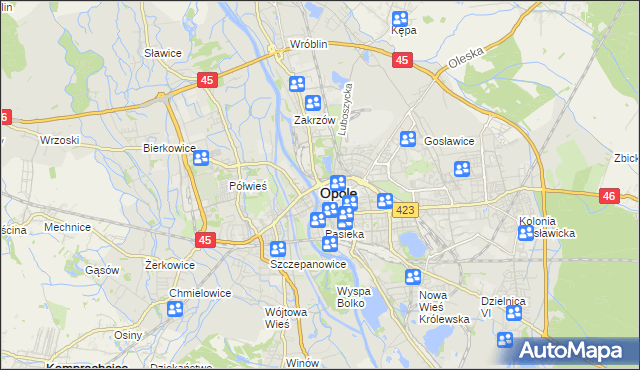 mapa Opola, Opole na mapie Targeo