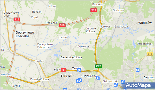 mapa Osowicze, Osowicze na mapie Targeo